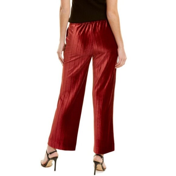💕ST. JOHN💕 Crushed Velvet Pants with Elasticized Back Waist Oxblood Red L NWOT - Picture 2 of 12